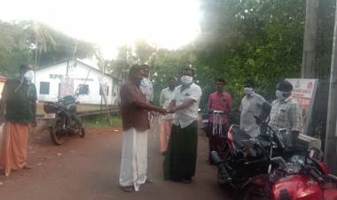 കോവിഡ് 19; സി.പിഎമ്മിന്റെ നേതൃത്വത്തിൽ പ്രതിരോധ  ബോധവൽക്കരണവും, മാസ്‌ക് വിതരണവും