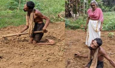മനകരുത്താണ് കരുത്ത്; മണ്ണിലൂടെ നിരങ്ങി നീങ്ങി ഭിന്നശേഷിക്കാരനായ കര്‍ഷകന്‍ നേടിയത് നൂറു മേനിയുടെ തിളക്കം