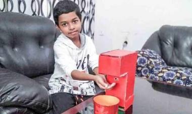 ഓട്ടോമാറ്റിക് ഹാന്‍ഡ് സാനിറ്റൈസര്‍ യന്ത്രം നിര്‍മിച്ച്‌ താരമായി നാലാംക്ലാസുകാരന്‍